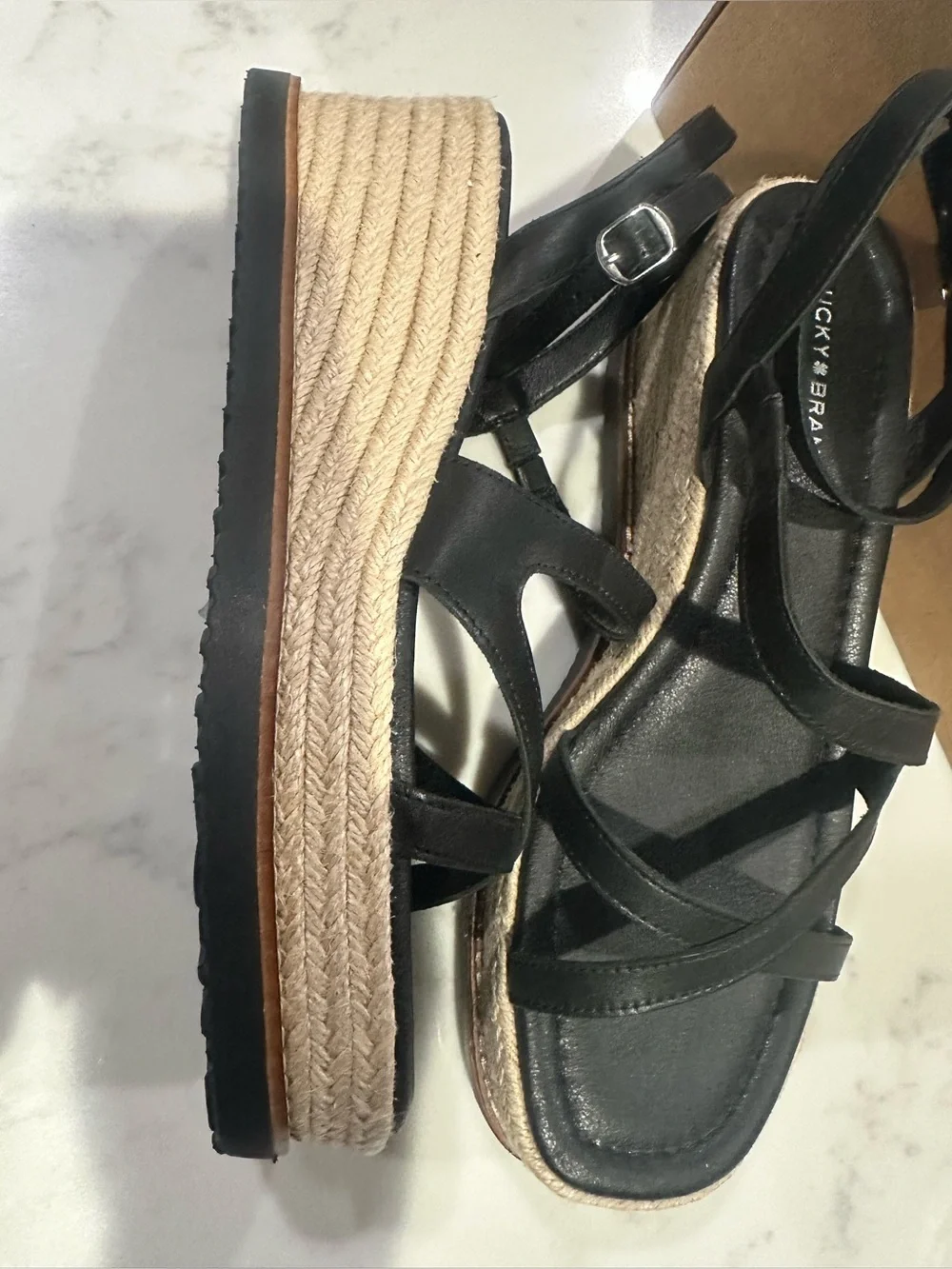 Lucky Brand Carolie Strappy Espadrille Wedge Sandals Size 9.5
